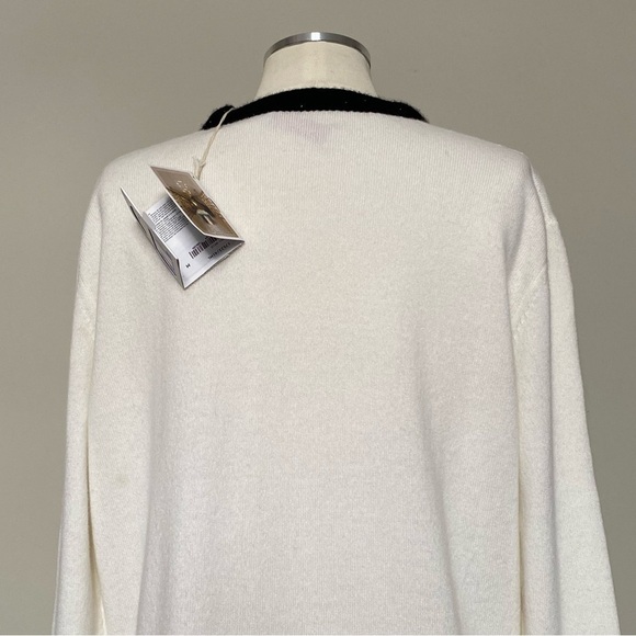 Richard Grand Long Cashmere Cardigan Sweater in Ivory Black, size M NWT - Picture 9 of 16